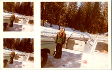 Woman Vintage 1970s Snapshot Photograph California Clovis Winter Car picture