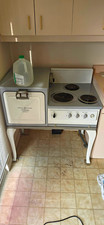 Vintage General Electric Hotpoint Electric Stove 3 Coil Burners Oven White picture