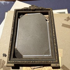 Vintage Ornate Gold Tone Metal Tabletop Picture Frame Stamped 9458 Rococo Shell picture