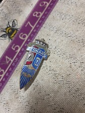 Vintage 1930s Leonard Refrigerator Metal Script Emblem Enamel Badge Nameplate picture