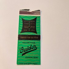 Gaido's Famous For Sea Food Houston TX Vintage Matchbook Cover 4MB111-5 picture