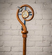 Medieval Style Hand-Carved Bishop Staff - 72