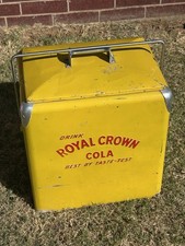 Vintage 1950s Made In USA Royal Crown Cola Advertising Metal Cooler Ice Chest picture