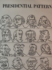 1953 Esquire Art Presidential Pattern Portrait Drawings Oscar Berger ONE LINE picture
