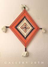 VINTAGE MID CENTURY ABSTRACT TEXTILE ART  SW DECOR ORANGE WALL 60'S MODERN BOHO picture