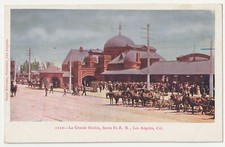 c1900s~La Grande Santa Fe Train Station~Los Angeles CA~Antique RR Postcard picture