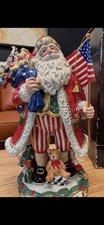 RARE LIMITED EDITION FITZ & FLOYD LEGENDS AMERICANA SANTA FIGURINE STARS STRIPES picture