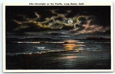 Vintage postcard: Moonlight on the Pacific, Long Beach. picture