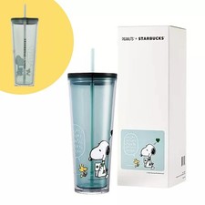 Starbucks Blue 24oz Double Wall Tumbler Cold Cup With Straw picture