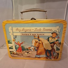 NOS VTG Metal Lunchbox 1950s Roy Rogers and Dale Evans Double R Bar Ranch Thermo picture