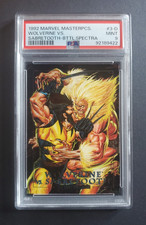 1992 SkyBox Marvel Masterpieces Battle Spectra Wolverine vs Sabretooth PSA 9 picture