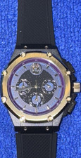 MSTR Ambassador X Marvel Thanos Chronograph Quartz 40mm Black Blue Gold Watch picture