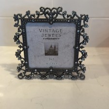 Malden International Designs Frame “Vintage Jewels” Pewter 5x5” Rhinestones picture