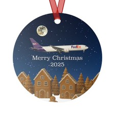 FedEx 767 Merry Christmas 2025 - Metal Ornament picture