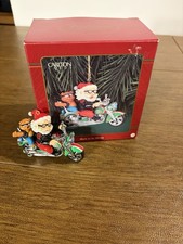 Brand New Carlton Cards Ornament Born to Be Merry Biker Santa Motorcycle. picture