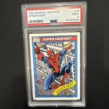 Spider-Man 1990 Impel Series 1 Marvel Universe #29 PSA 9 MINT picture