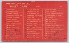 Australian Ballot Novelty Checklist Post Card PA c1910 Posted Antique picture