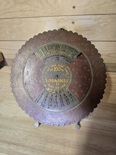100 Year Perpetual Calendar 1964-2063 Vintage Brass 8 Inch Desk Stand picture