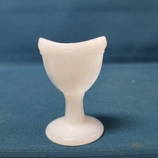 Vtg Imperial White W/Translucent Blue Stemmed Eye Rinse Cup- EUC picture