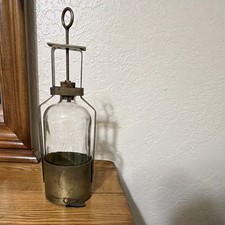 Vintage Robinson Brass Oil Tank Thief Glass Bottle Sampler Possibly 1950s-60s picture
