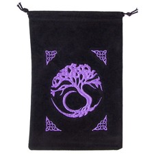 NEW Embroidered Tree of Life Velveteen Tarot Bag 5x7