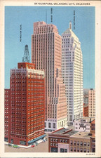 Skyscrappers, Oklahoma City, OK Petroleum Building Ramsey Tower c1930s Postcard picture