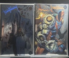 PREMIUM SIGNATURE COA FOIL ABSOLUTE BATMAN 21 BATTLE DAMAGE DEATHSTROKE TWOFACE picture
