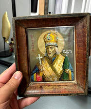 Antique 1911 St. Joasaph of Belgorod Icon Kyiv Pechersk Lavra Chromolithograph picture