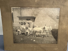 Large Antique Photo F S Case Columbus OH Parade Carriage Flour Mill Horses 1890s picture