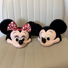 Vintage 1993 3D Mickey Mouse & Minnie Snapback Hat Hard Plastic Face w/ Ears Hat picture