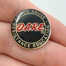 DARE Drug Abuse Resistance Education Lapel Pin Enamel Prevention Program Vintage picture