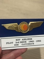 Ultra Rare Key Airlines Pilot Wings Prototype Sun King Variant National Rebrand picture