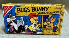 Vintage Nabisco Looney Tunes Bugs Bunny Graham Cookies 1979 Empty Box w Handle picture