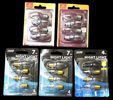 4pkg 7w  4 Pack, 1-4w 4 Pack Night Light Bulbs C7 Clear Candelabra Base NOS READ picture