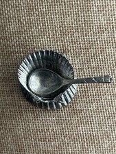 Vintage Metzke Pewter 1973 Scallop Mini Seashell Bowl & Spoon Salt Dish Set VTG picture
