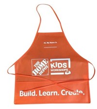 Home Depot Kids Workshop APRON Build Learn Create Kids Size Orange NEW picture