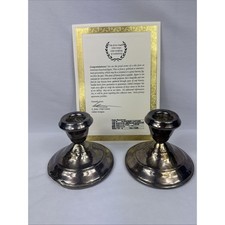 Chicago Mobster Al Capone Personally Owned Pair Of Candle Holders With COA picture