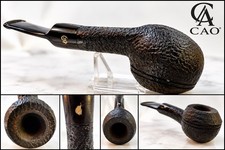 Vintage CAO Sandblasted Briar Tobacco Smoking Pipe Bent Estate Pipe Elite picture