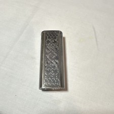 Vintage Silver Engraved Metal Collectible Cigarette Lighter, Lighter Type picture