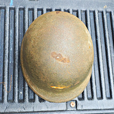 ORIGINAL WWII US ARMY M1 HELMET, FRONT SEAM, ORIGINAL PAINT picture