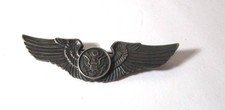 Vintage WW2 Original Coin Silver Pinback Air Crew Wings 3 1/4 Inches picture