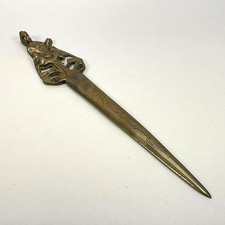 Vintage Figural Brass Letter Opener Made in China 8 1/8