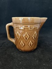 Vintage Monmouth Western Stoneware Pitcher Brown Diamond picture