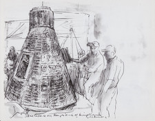 1963 Press Photo Artist Sketch of NASA Mercury-Atlas 9 Space Capsule Faith 7 picture