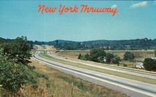 New York Thruway - Divided Highway Through the Hills - Chrome Postcard - c1960 picture
