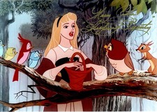 MARY COSTA AUTOGRAPHED 5x7 COLOR PHOTO+COA      AWESOME POSE     SLEEPING BEAUTY picture
