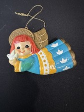 VINTAGE MID CENTURY PAPER MACHE ANGEL CHRISTMAS ORNAMENT  picture