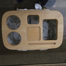 Longaberger Med Gathering Basket Road Trip Lid Liner Divided Protector 14x9 EUC picture