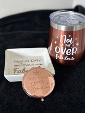 Not A Day Over Fabulous Set - Cup, Mirror, Trinket Holder picture