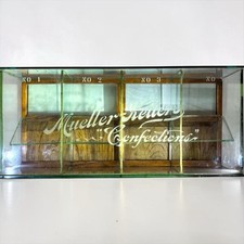 Antique Mueller Kellers Confectionery Candy Store Chocolate Gum Ad Display Case picture